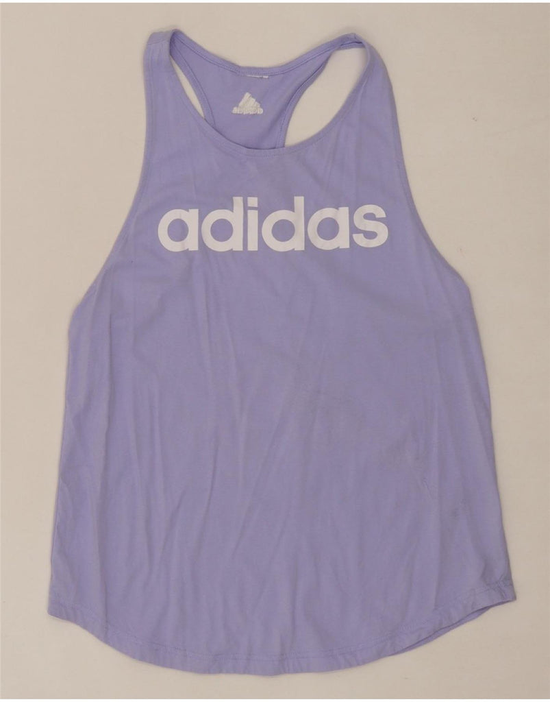 ADIDAS Womens Graphic Vest Top UK 12 Medium Purple Polyester Vintage Adidas and Second-Hand Adidas from Messina Hembry 