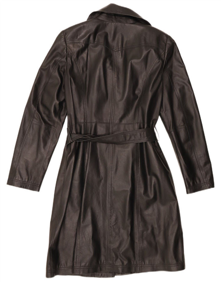 Madeleine Womens Leather Coat UK 10 Small Black Leather