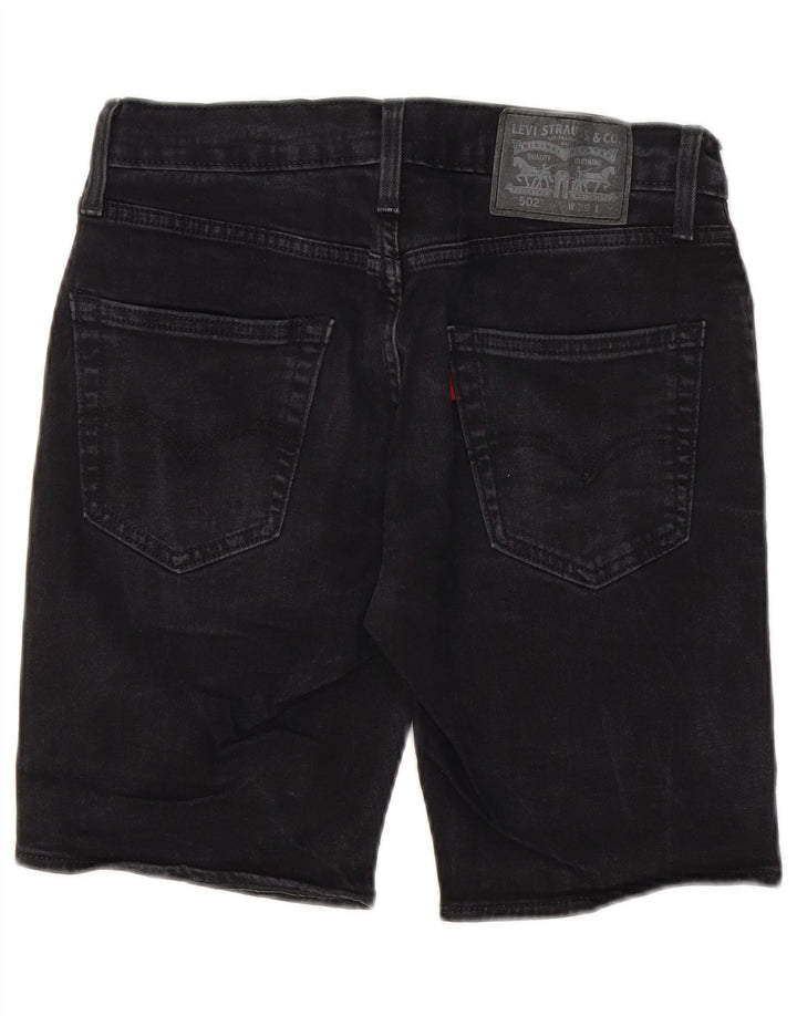 LEVI'S Mens 502 Tapered Denim Shorts W29 Medium Black Cotton
