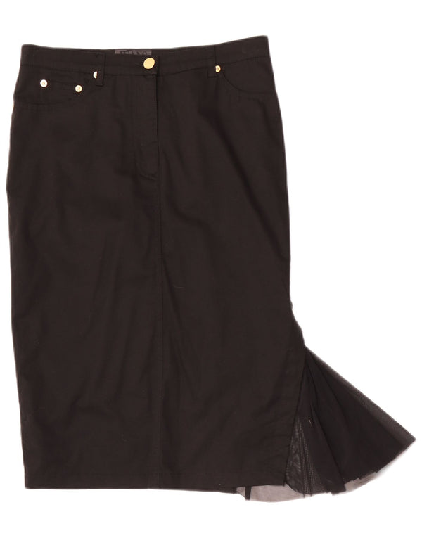 Roccobarocco Womens Mermaid Skirt IT 42 Medium W28 Black Cotton