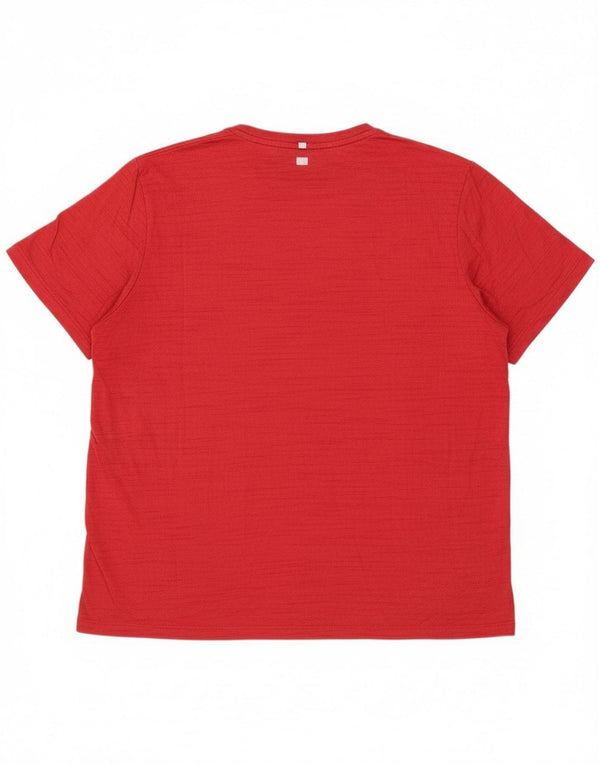 Russell Athletic Mens Dri-Power T-Shirt Top UK 46/48 XL Red Flecked