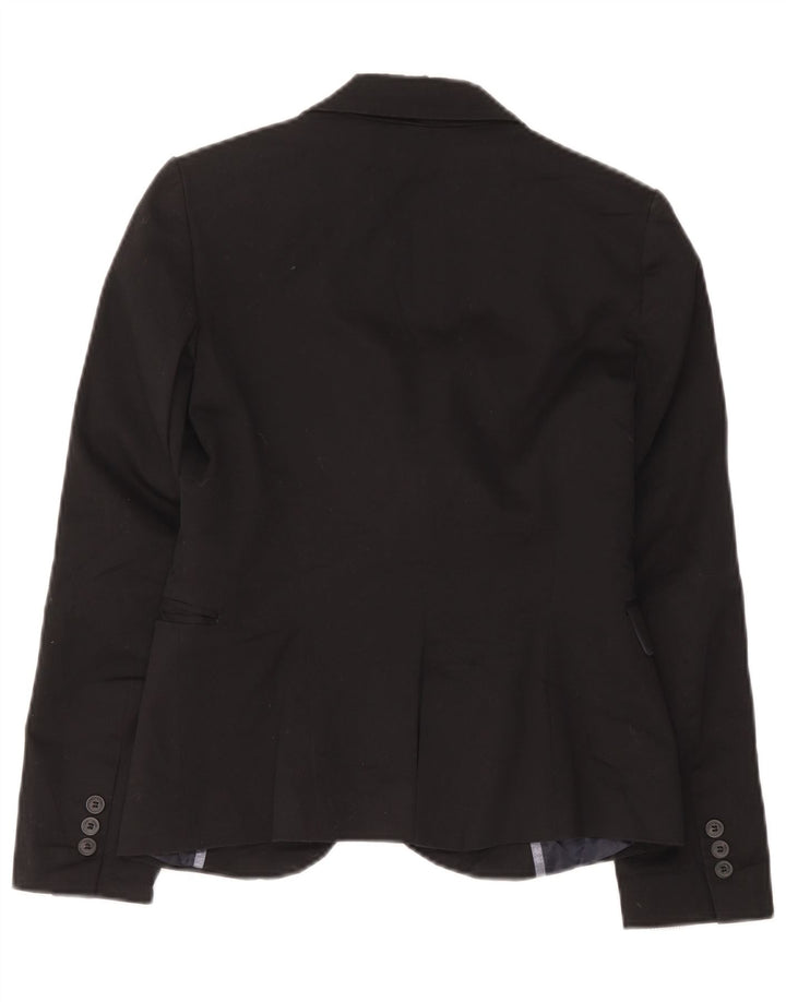 Zara Womens 1 Button Blazer Jacket UK 12 Medium Black