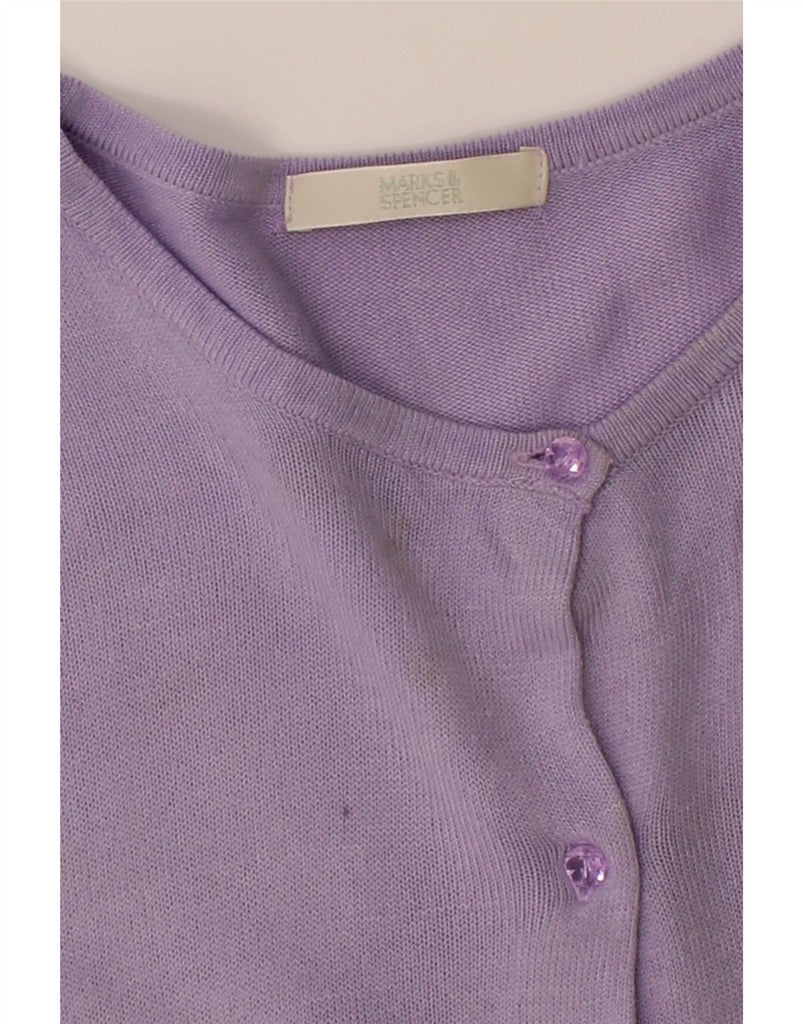 MARKS & SPENCER Womens Cardigan Sweater UK 16 Large  Purple Acrylic Vintage Marks & Spencer and Second-Hand Marks & Spencer from Messina Hembry 