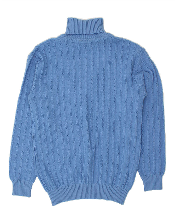 VINTAGE Womens Roll Neck Jumper Sweater IT 52 2XL Blue Acrylic Vintage Vintage and Second-Hand Vintage from Messina Hembry 