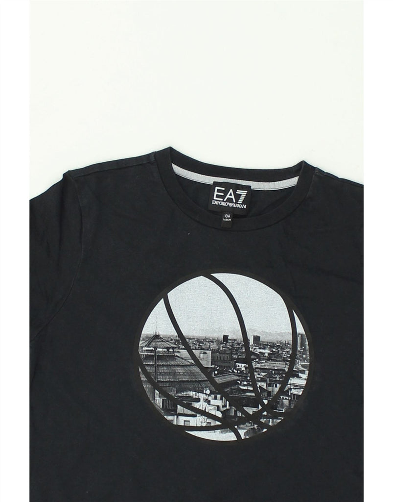 EMPORIO ARMANI Boys Graphic T-Shirt Top 9-10 Years Black | Vintage Emporio Armani | Thrift | Second-Hand Emporio Armani | Used Clothing | Messina Hembry 