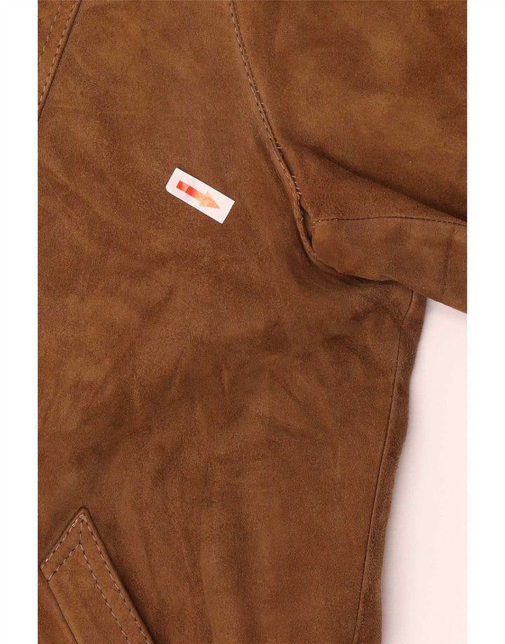 Vintage Mens Suede Jacket IT 48 Medium Beige