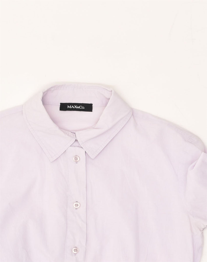 MAX & CO. Womens Shirt UK 6 XS Purple Cotton | Vintage Max & Co. | Thrift | Second-Hand Max & Co. | Used Clothing | Messina Hembry 