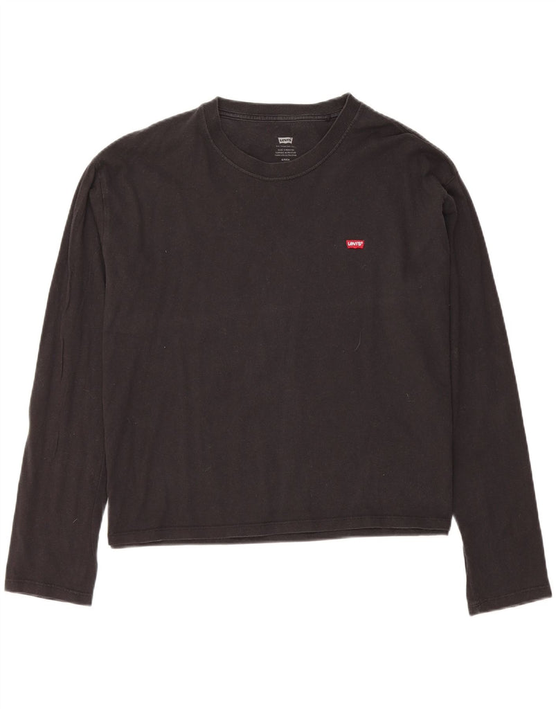 LEVI'S Womens Oversized Top Long Sleeve UK 10 Small Black Vintage Levi's and Second-Hand Levi's from Messina Hembry 