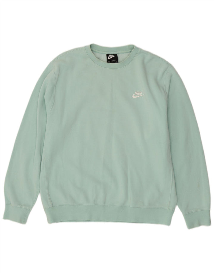 Nike Womens Oversized Sweatshirt Jumper UK 16 Large Green Cotton