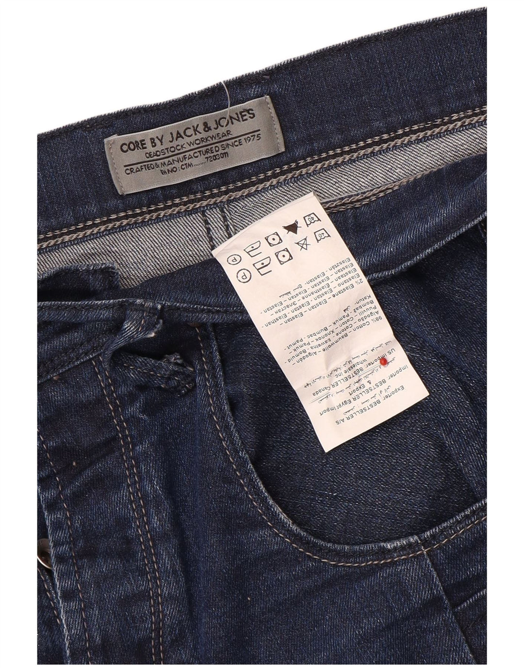 Jack & Jones Mens Straight Jeans  W36 L29 Navy Blue Cotton