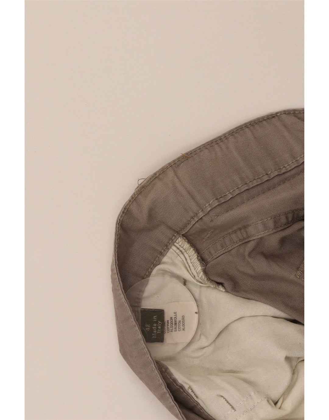 ERMENEGILDO ZEGNA Mens Straight Casual Trousers W42 L30 Grey Cotton