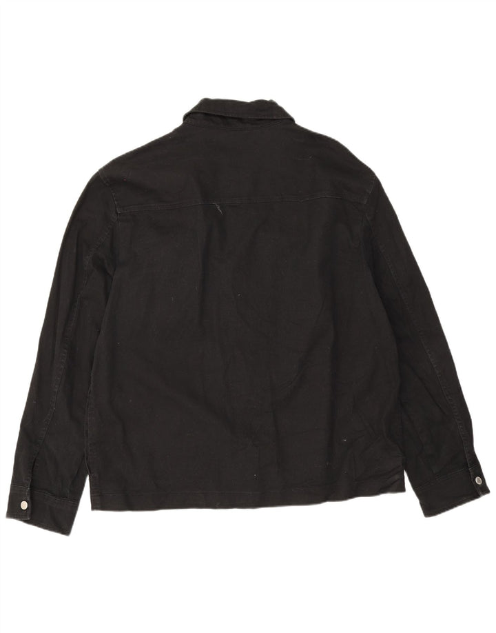 Zara Mens Bomber Jacket UK 42 XL Black Cotton