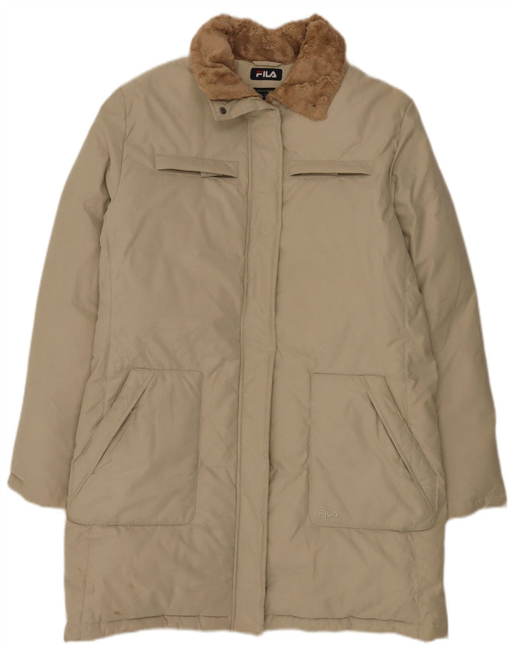 Fila Womens Padded Coat UK 14 Large Beige Polyester
