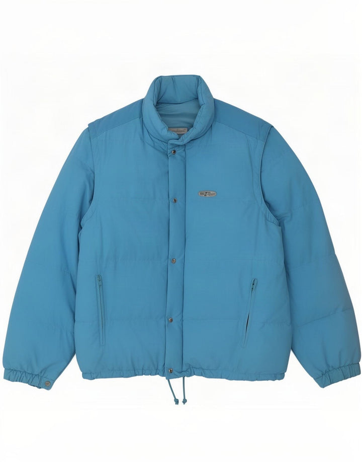 Vintage Mens Padded Jacket UK 40 Large Blue Polyamide