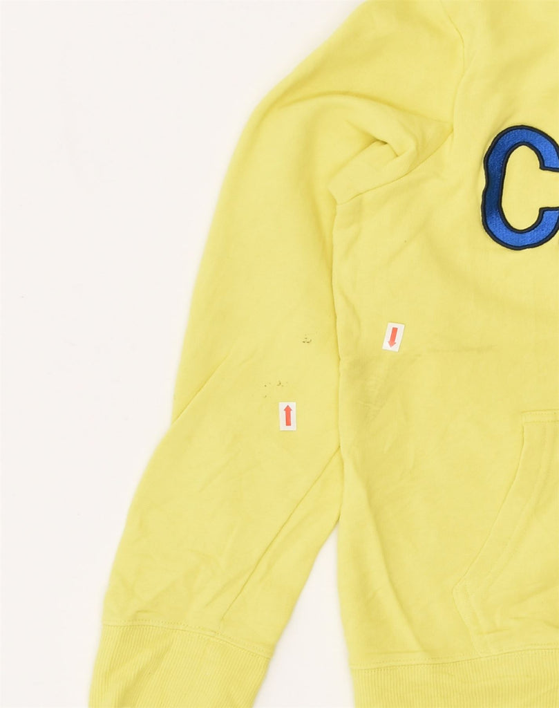 CALVIN KLEIN Girls Graphic Hoodie Jumper 13-14 Years Yellow Cotton | Vintage Calvin Klein | Thrift | Second-Hand Calvin Klein | Used Clothing | Messina Hembry 