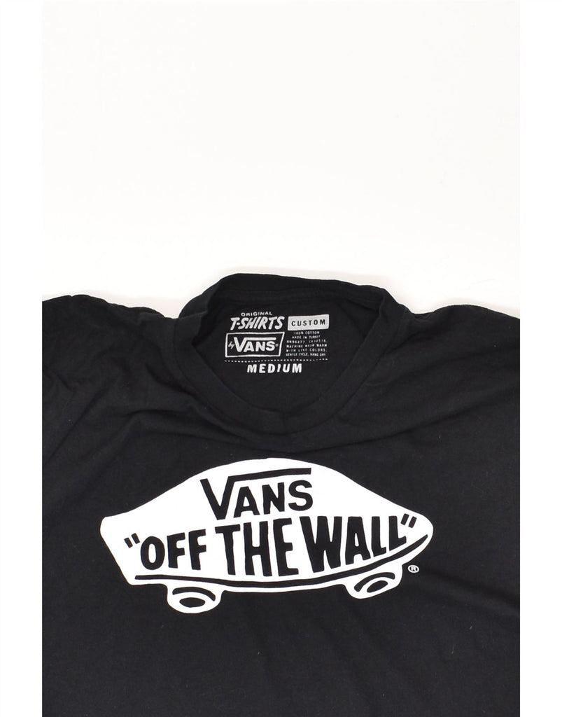 VANS Mens Custom Fit Graphic T-Shirt Top Medium Black Cotton | Vintage Vans | Thrift | Second-Hand Vans | Used Clothing | Messina Hembry 