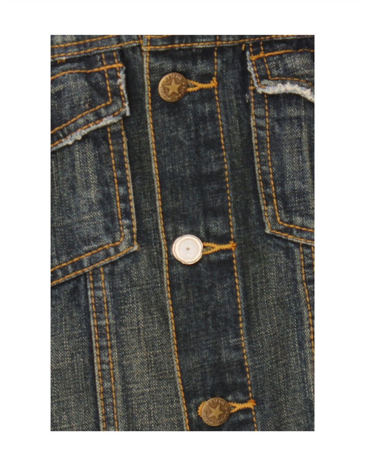 COLOURS OF THE WORLD Womens Denim Jacket IT 42 Medium Navy Blue Vintage Colours Of The World and Second-Hand Colours Of The World from Messina Hembry 