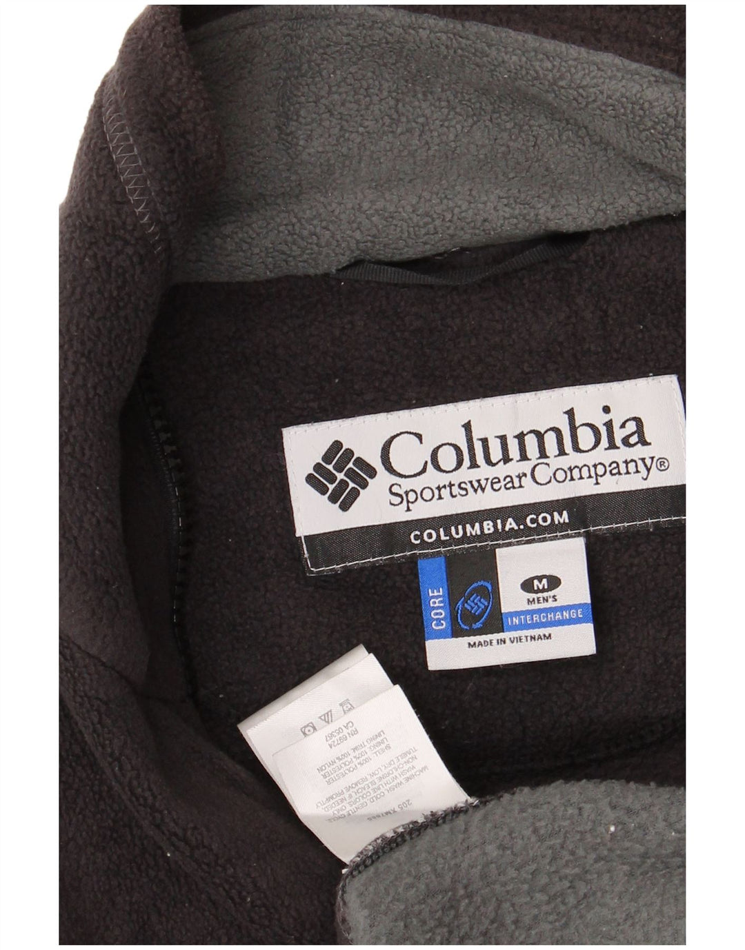 COLUMBIA Mens Interchange Fleece Jacket UK 38 Medium Black Colourblock