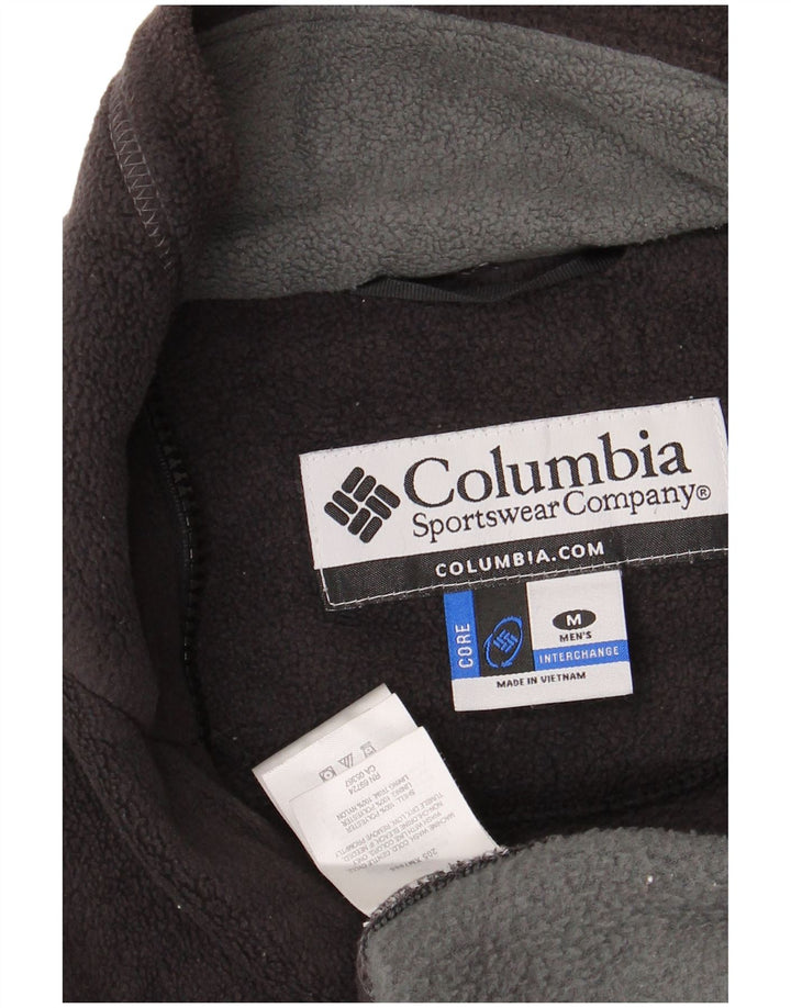COLUMBIA Mens Interchange Fleece Jacket UK 38 Medium Black Colourblock