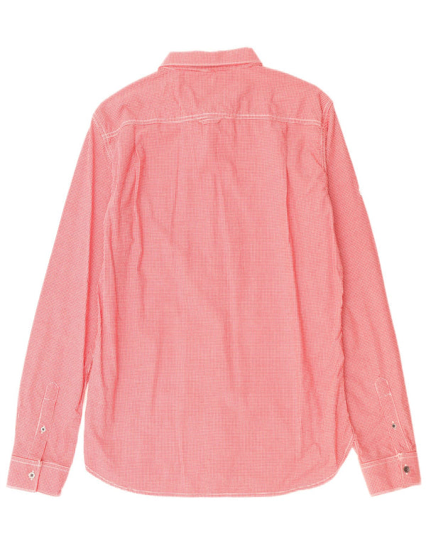 SUPERDRY Mens Shirt Large Red Gingham Cotton