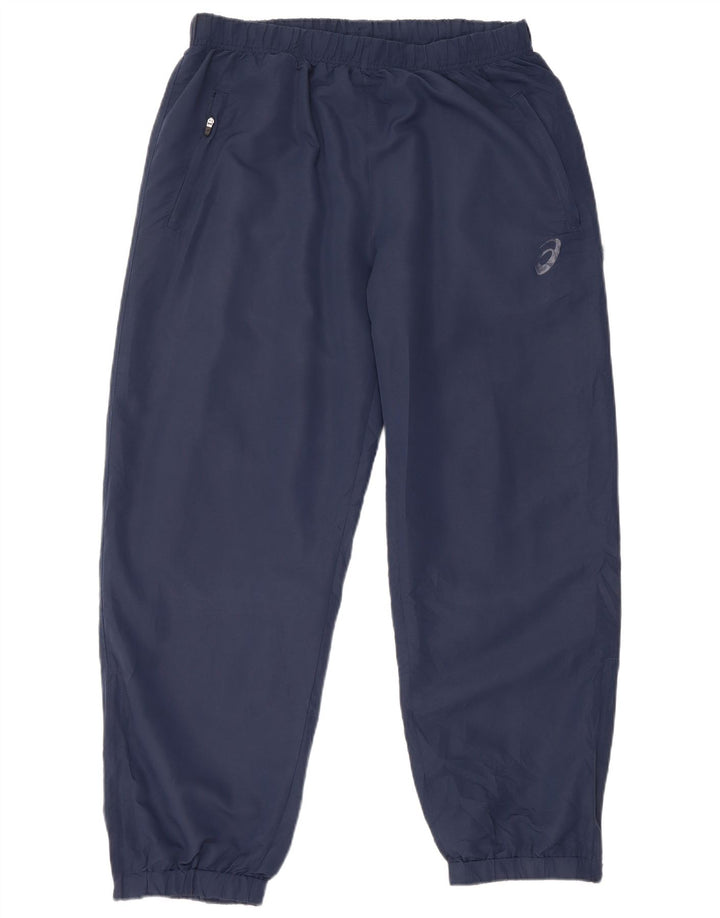 ASICS Mens Tracksuit Trousers Joggers XL  Navy Blue Polyester