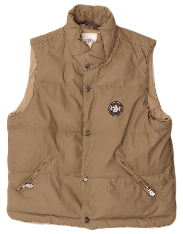 Murphy & Nye Mens Padded Gilet UK 36 Small Beige Nylon