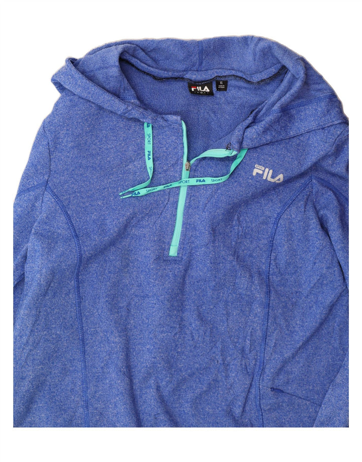 FILA Womens Hoodie Jumper UK 18 XL Blue Polyester Vintage Fila and Second-Hand Fila from Messina Hembry 