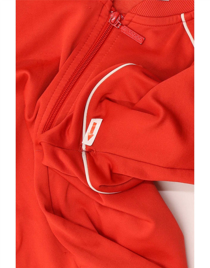 Adidas Womens Tracksuit Top Jacket UK 12 Medium Red Cotton