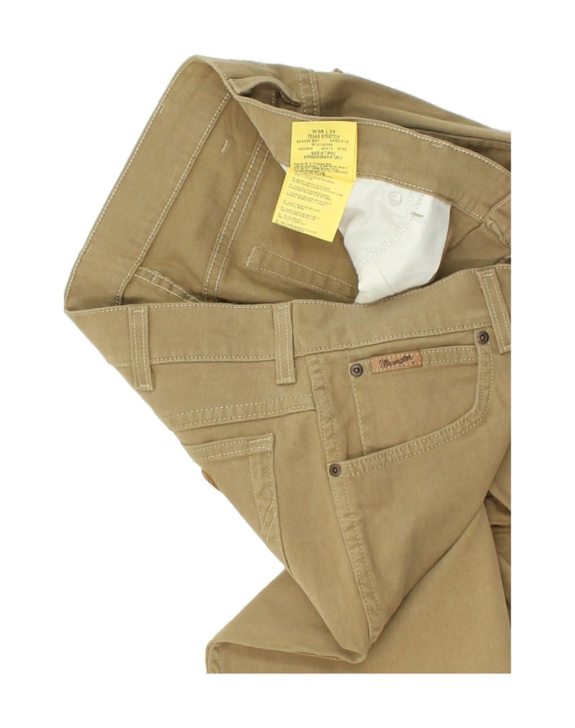 WRANGLER Mens Texas Stretch Straight Casual Trousers W38 L29 Beige Cotton | Vintage Wrangler | Thrift | Second-Hand Wrangler | Used Clothing | Messina Hembry 