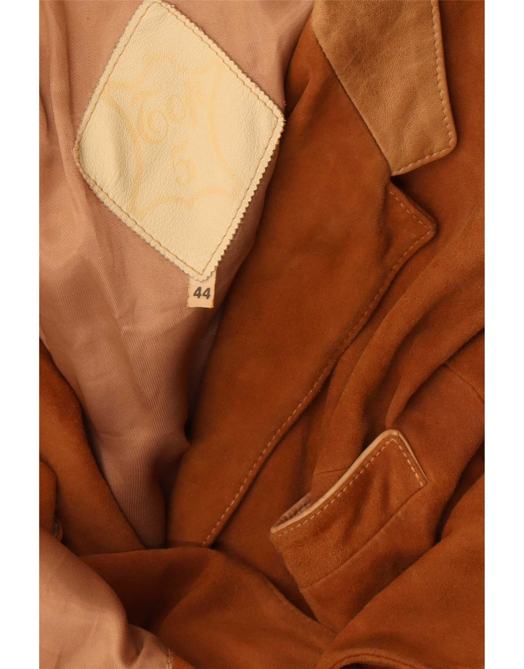 Vintage Womens 3 Button Suede Blazer Jacket IT 44 Medium Beige Colourblock