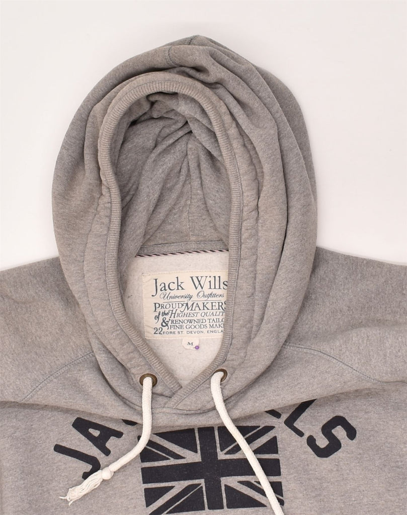 JACK WILLS Mens Graphic Hoodie Jumper Medium Grey Cotton | Vintage Jack Wills | Thrift | Second-Hand Jack Wills | Used Clothing | Messina Hembry 