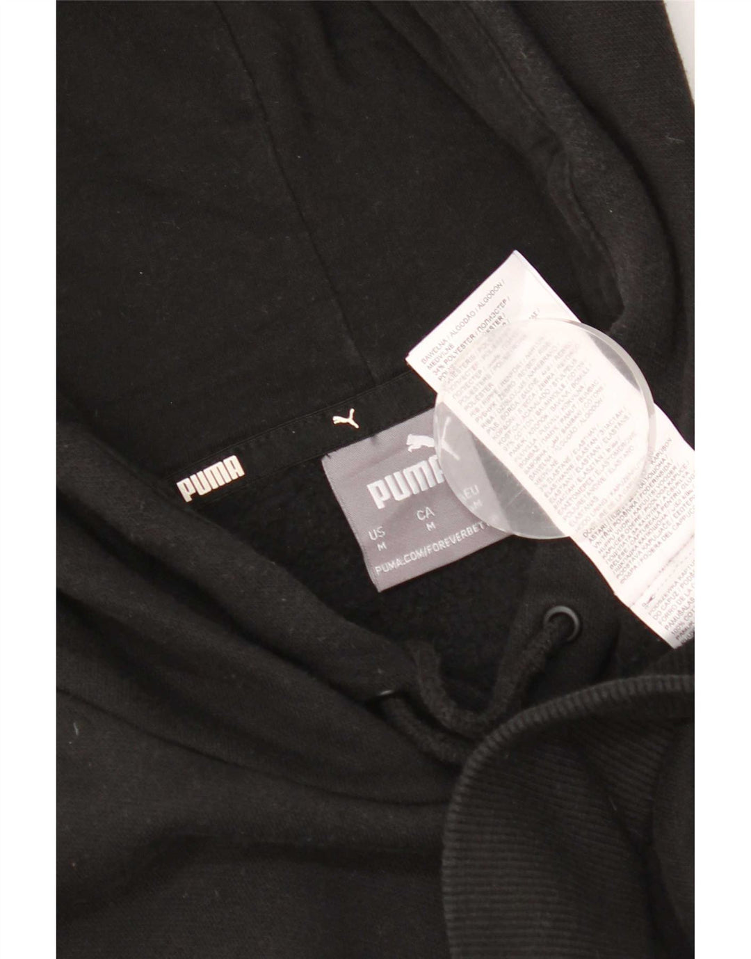 Puma Mens Graphic Hoodie Jumper Medium Black Cotton