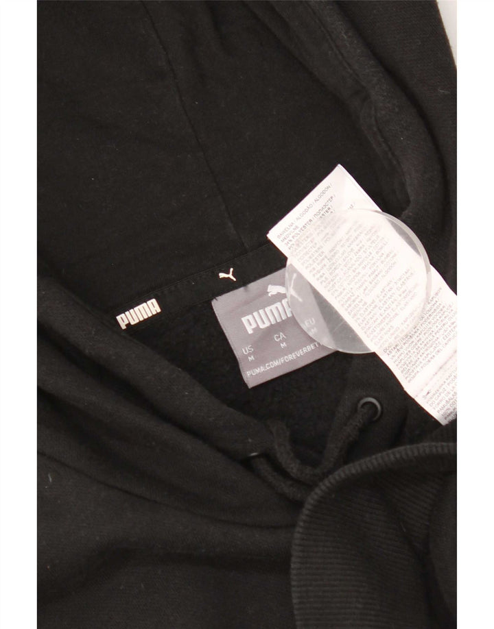 Puma Mens Graphic Hoodie Jumper Medium Black Cotton