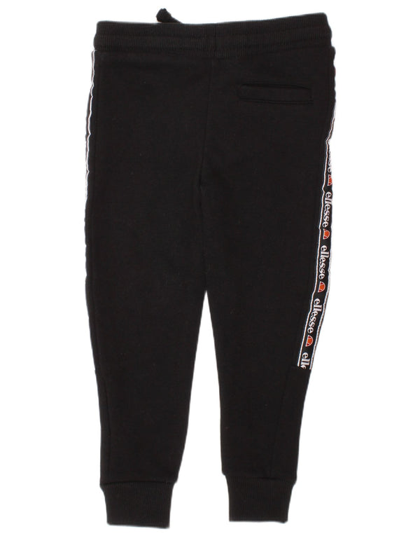 ELLESSE Boys Graphic Tracksuit Trousers Joggers 2-3 Years  Black Cotton