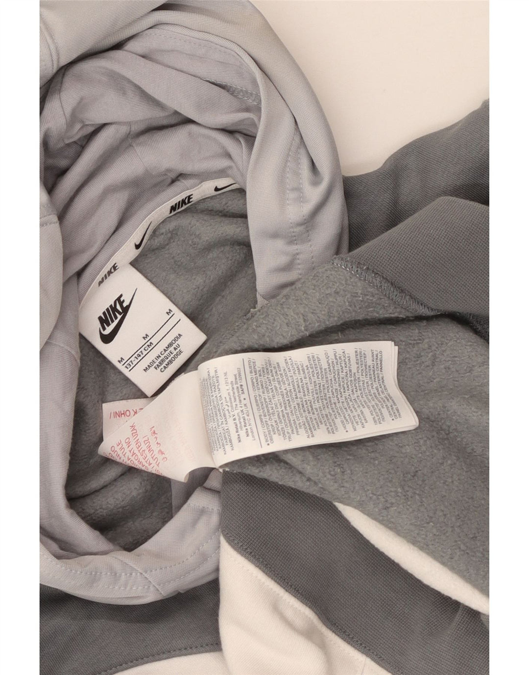 Nike Boys Graphic Zip Hoodie Sweater 10-11 Years Medium Grey Colourblock