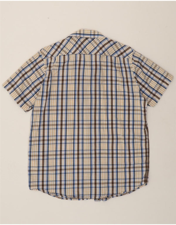 BEN SHERMAN Mens Short Sleeve Shirt Large Multicoloured Check Cotton
