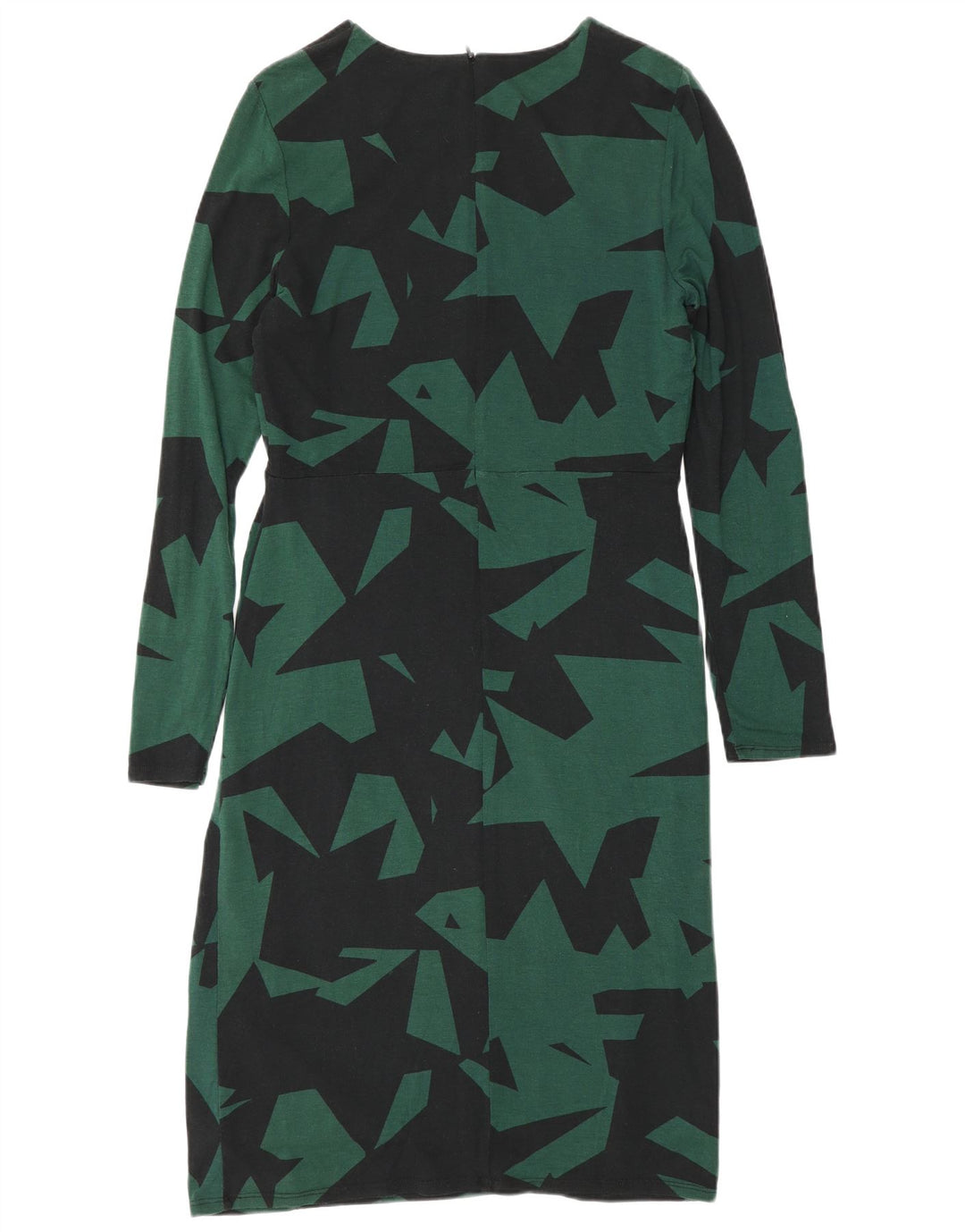 Phase Eight Womens Long Sleeve Sheath Dress UK 14 Medium Green Geometric