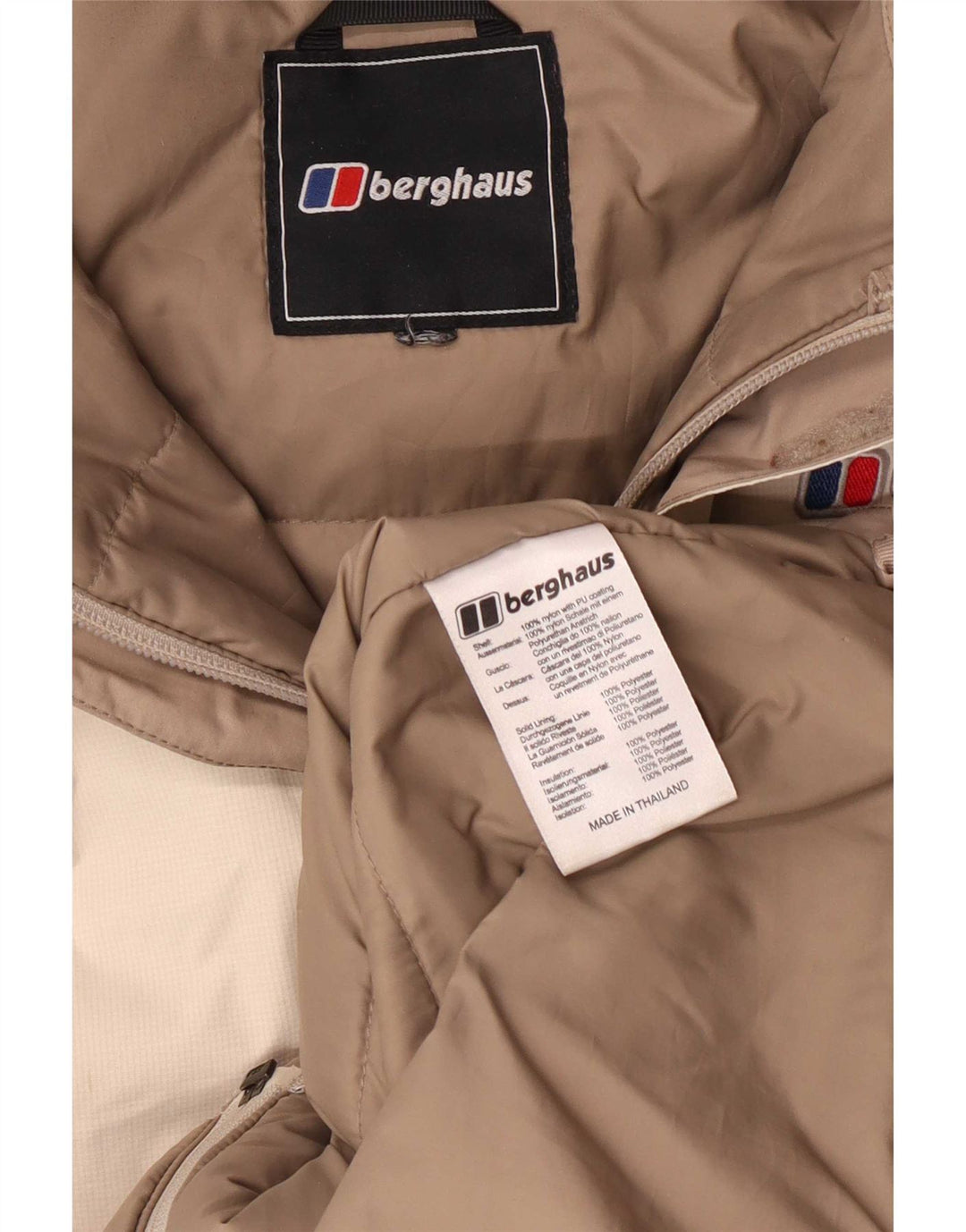 Berghaus Womens Oversized Windbreaker Jacket UK 14 Medium Beige Colourblock