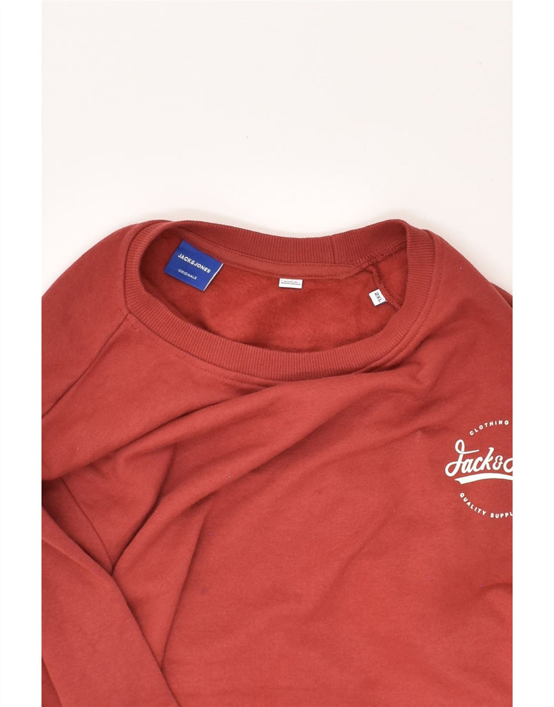 JACK & JONES Mens Sweatshirt Jumper 2XL Red Cotton | Vintage Jack & Jones | Thrift | Second-Hand Jack & Jones | Used Clothing | Messina Hembry 