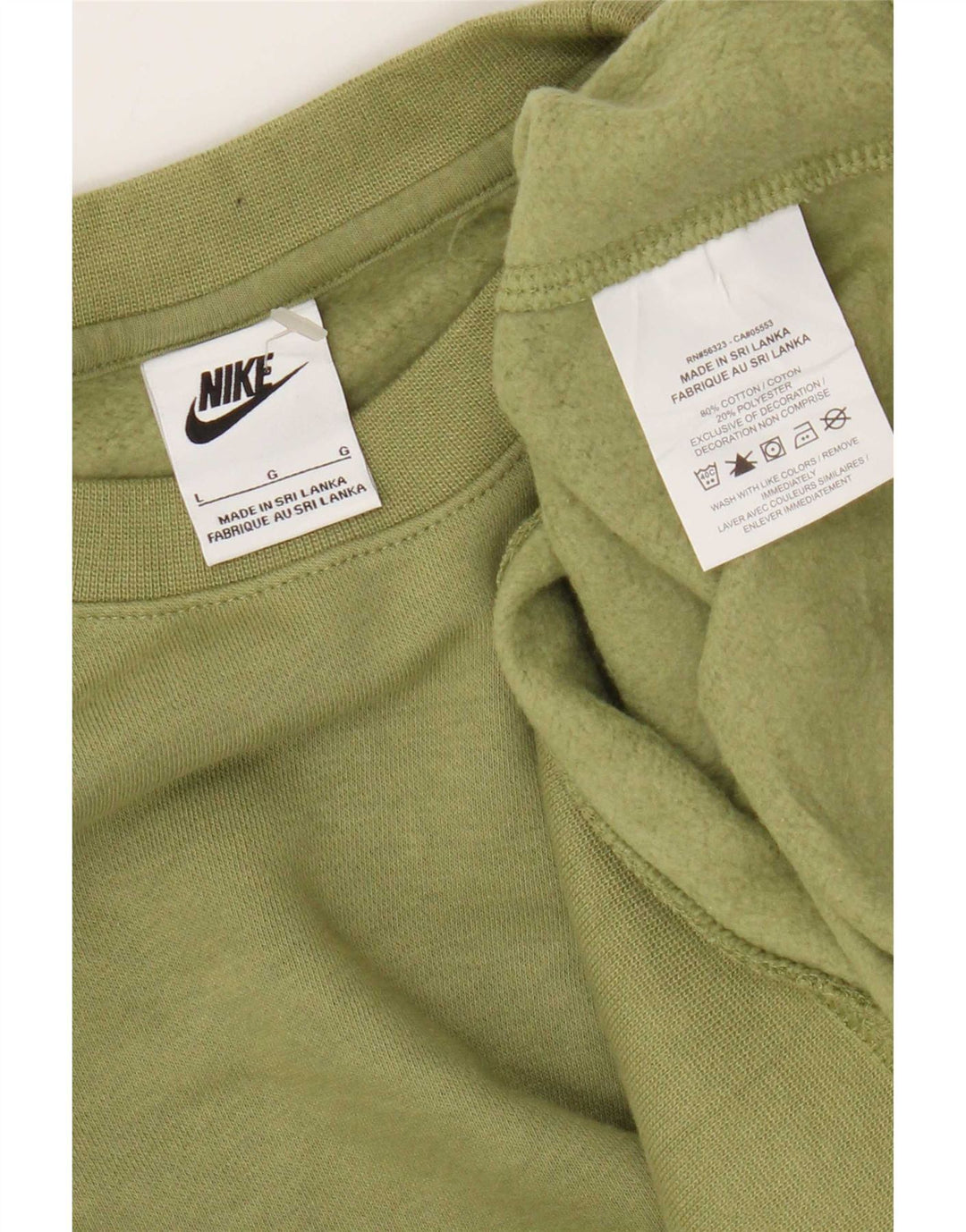 Nike Mens Sweatshirt Jumper Large Khaki Cotton