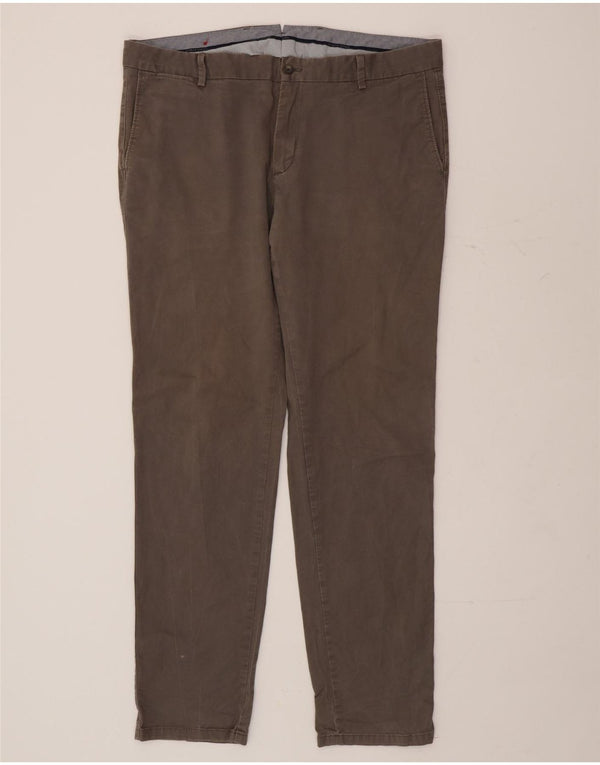 TOMMY HILFIGER Mens Slim Chino Trousers IT 54 2XL W38 L32 Grey Cotton