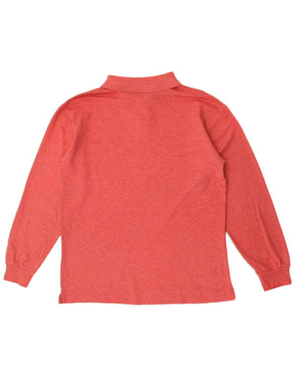Fila Mens Long Sleeve Polo Shirt IT 50 Medium Red Cotton