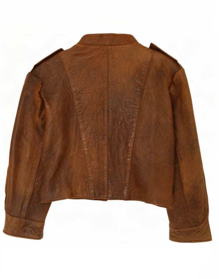 Frankie's Womens Military Crop Double Breasted Jacket UK 18 XL Brown