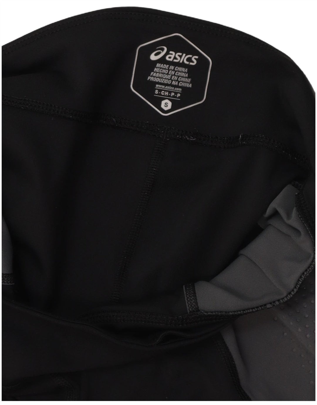 ASICS Womens Graphic Leggings UK 10 Small  Grey Colourblock