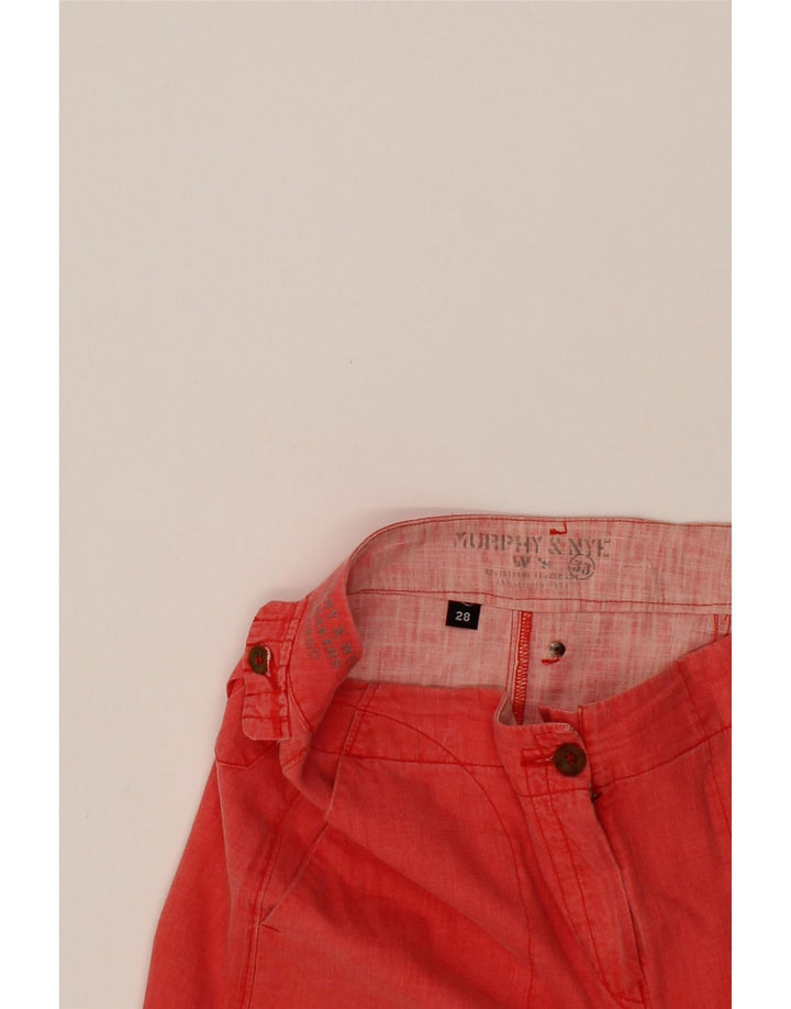 MURPHY & NYE Womens A-Line Skirt W28 Medium  Red Cotton Vintage Murphy & Nye and Second-Hand Murphy & Nye from Messina Hembry 