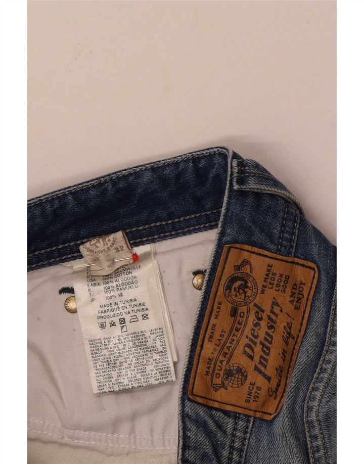 Diesel Mens Straight Jeans W32 L33 Blue Cotton