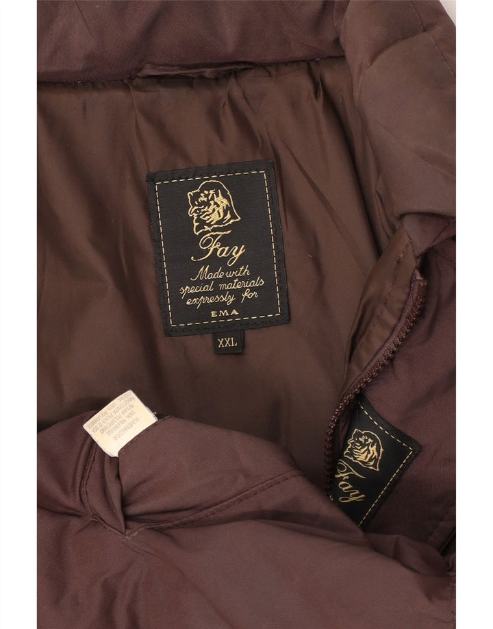 Fay Womens Padded Jacket UK 44 2XL Brown Polyamide