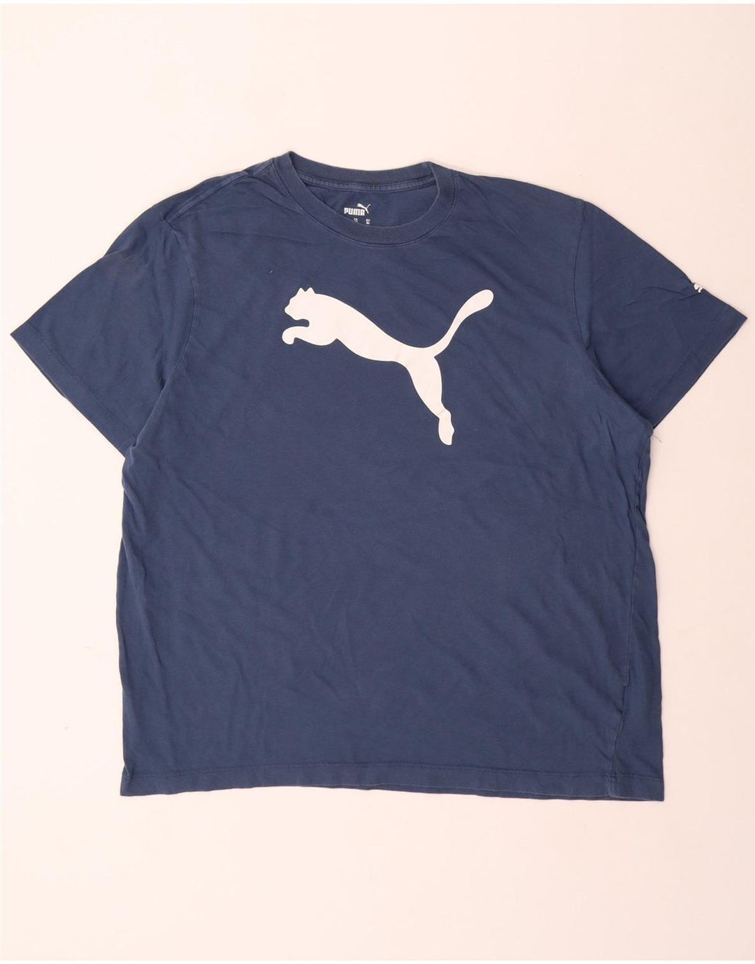 PUMA Mens Graphic T-Shirt Top XL Blue Cotton