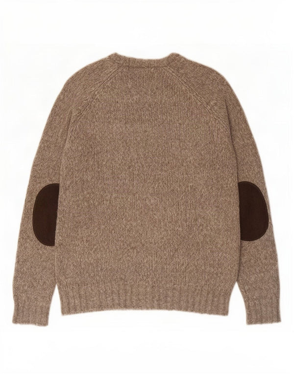 Bellfield Mens Crew Neck Jumper Sweater Small Grey Flecked Acrylic