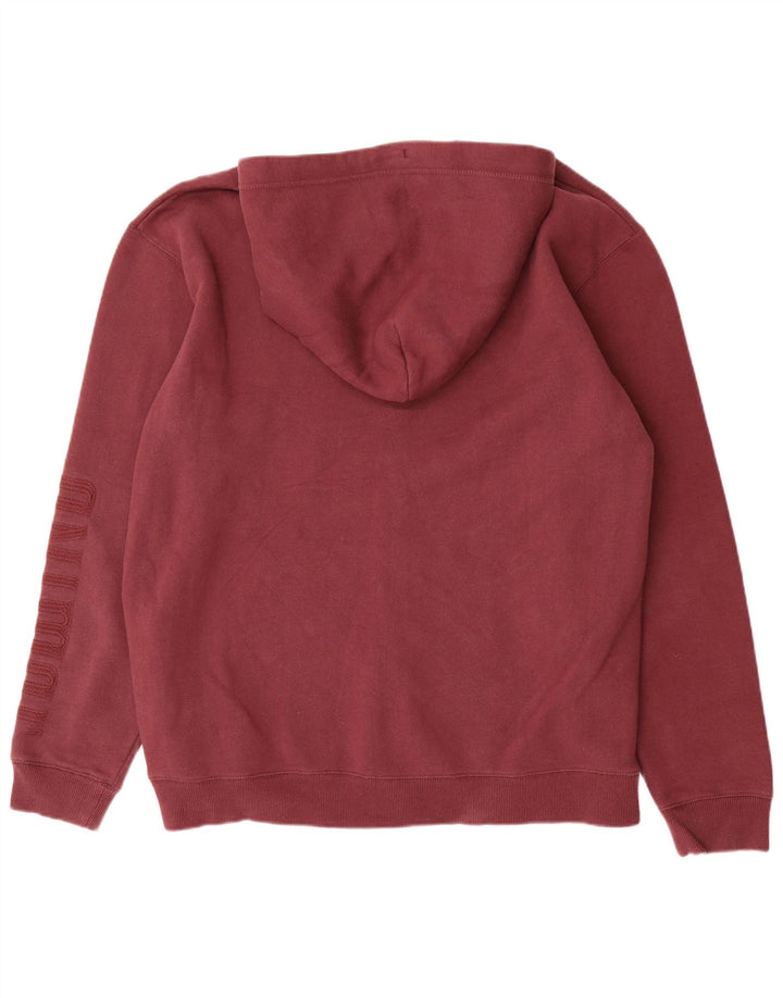 ANIMAL Mens Graphic Zip Hoodie Sweater 2XL Maroon Cotton